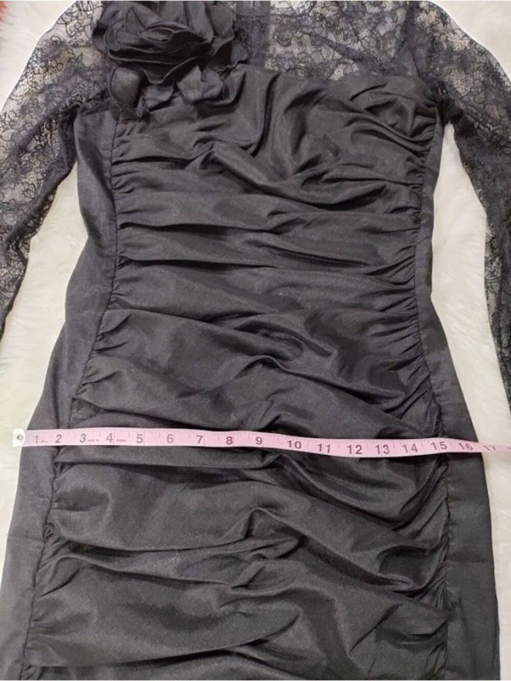 Vintage Jessica McClintock Lace Taffeta Ruched Mini Prom Dress 10 - Picture 14 of 15